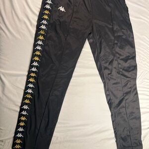 Kappa Kids Charcoal Joggers with Gold and White Accents